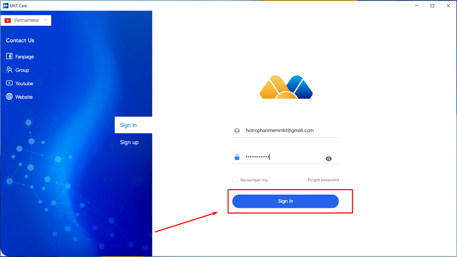 Cách tăng like tự động trên Facebook bằng MKT Care
