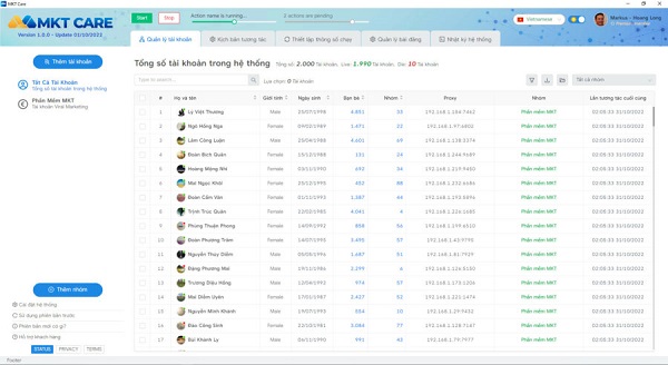 phần mềm nuôi nick facebook