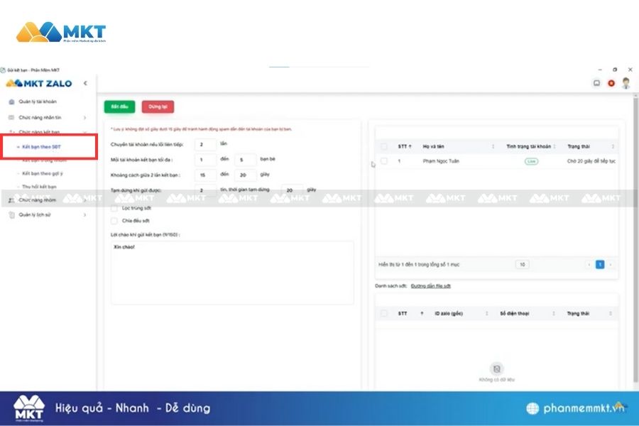Tool kết bạn Zalo hàng loạt