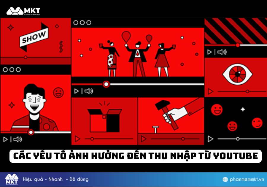 Các yếu tố ảnh hưởng đến thu nhập từ YouTube