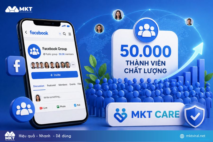 Tăng mem group Facebook lên 50000 thành viên chất lượng