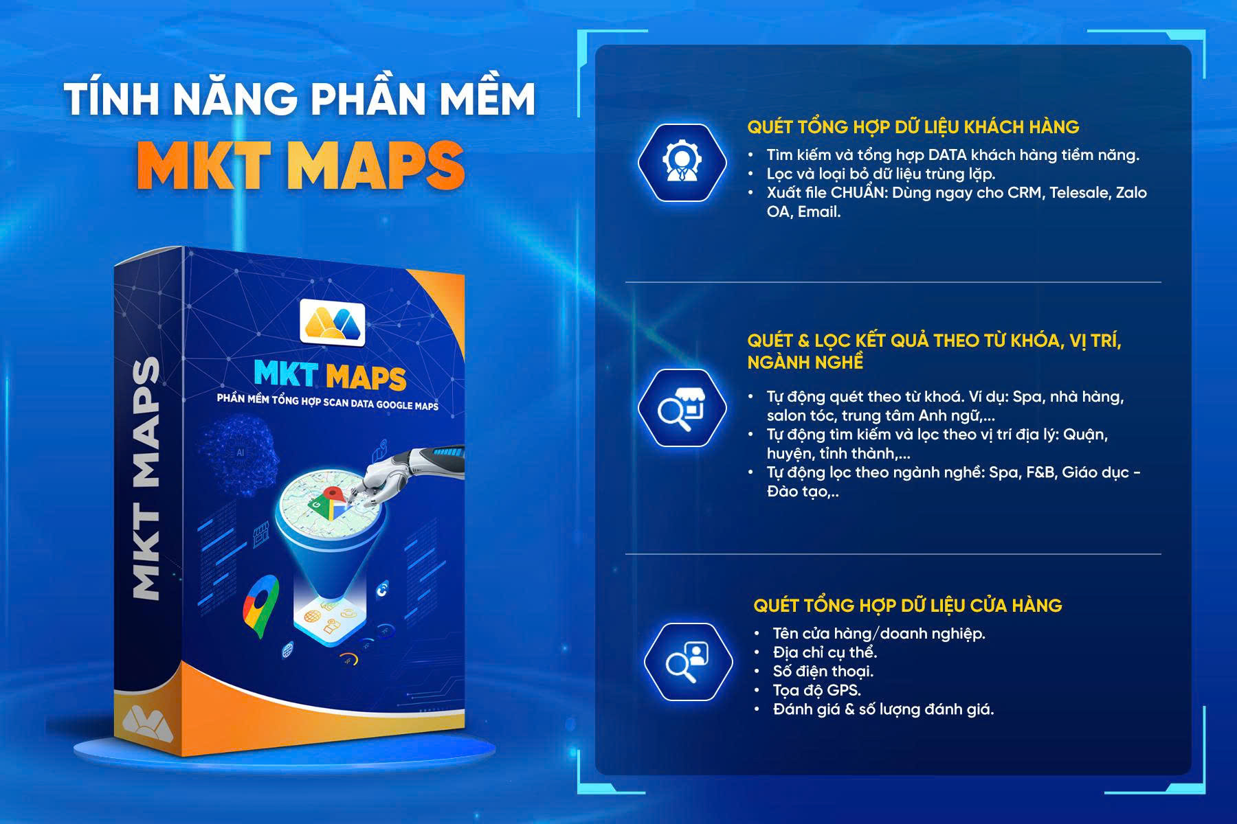 Tình năng của phần mềm MKT Maps